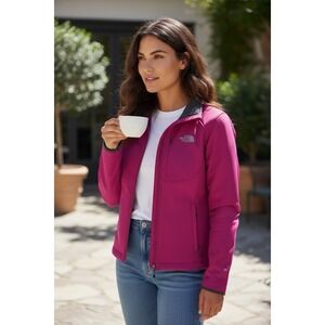 North Face APEX Jacket Womens Size Medium Pink FULL ZIP SOFTSHELL